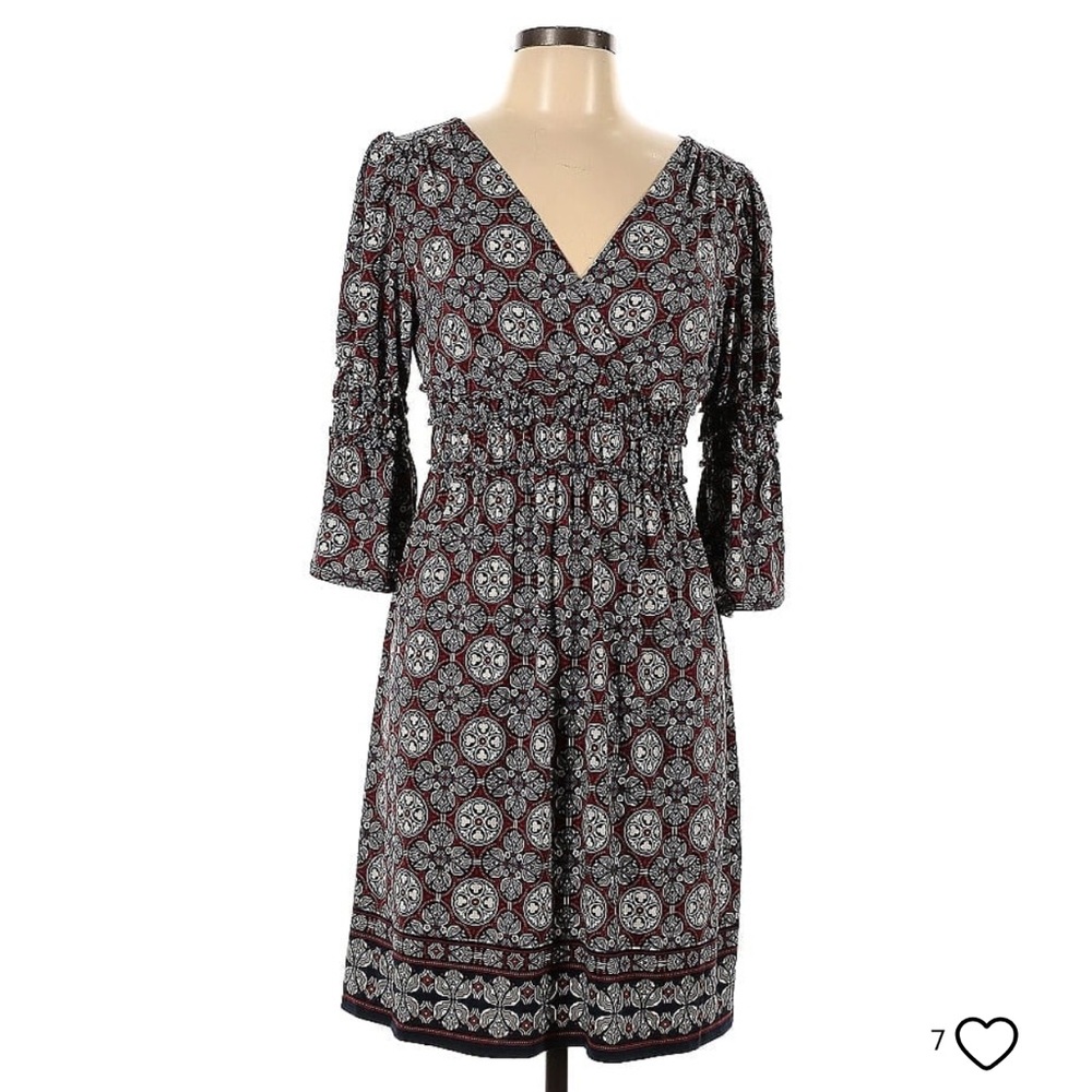 Max Edition | navy blue, red, and white patterned dress 👗 size large